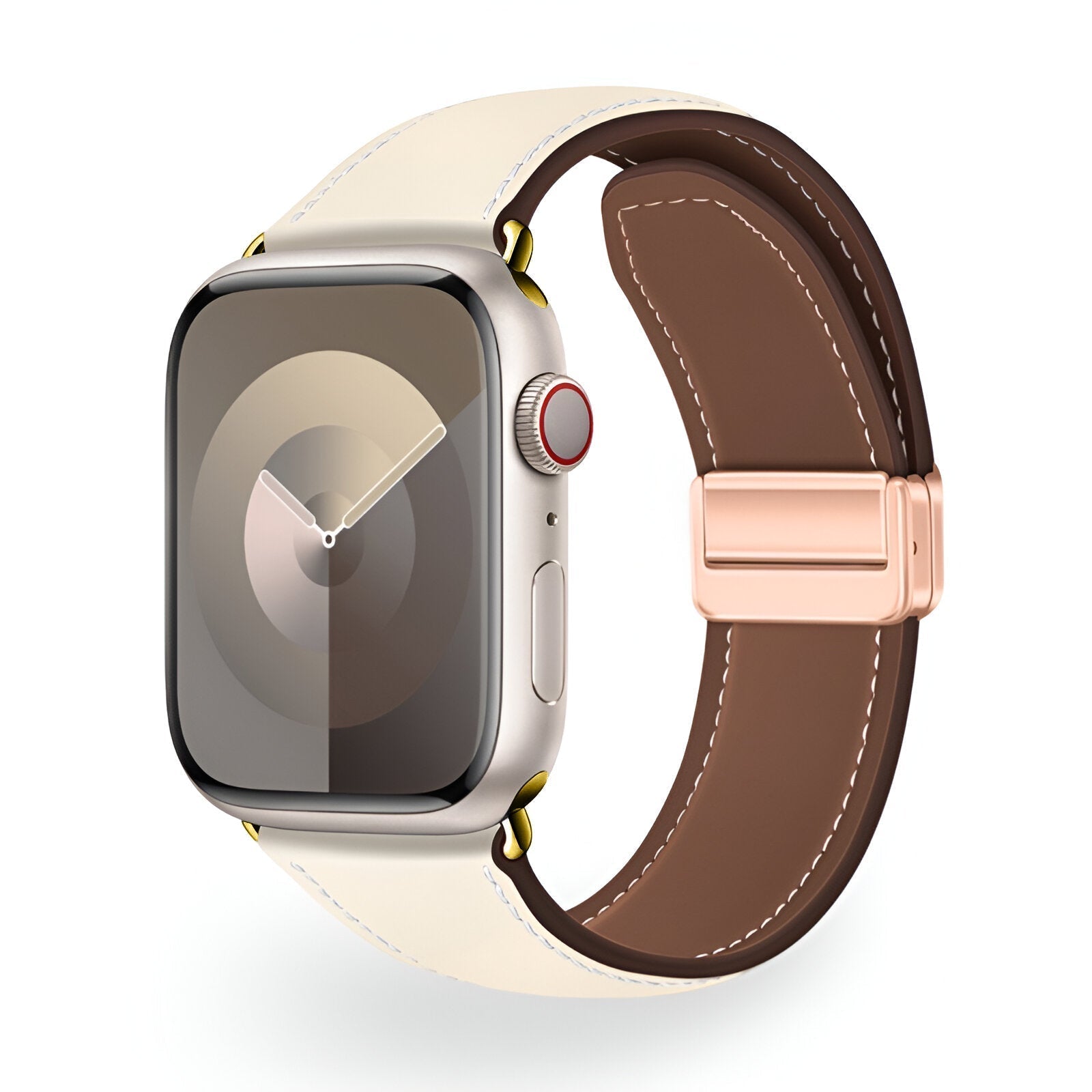 Apple Watch Bracelet, magnetic clasp with two sections, saddle stitching, Ozias model