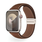 Apple Watch Bracelet, magnetic clasp with two sections, saddle stitching, Ozias model