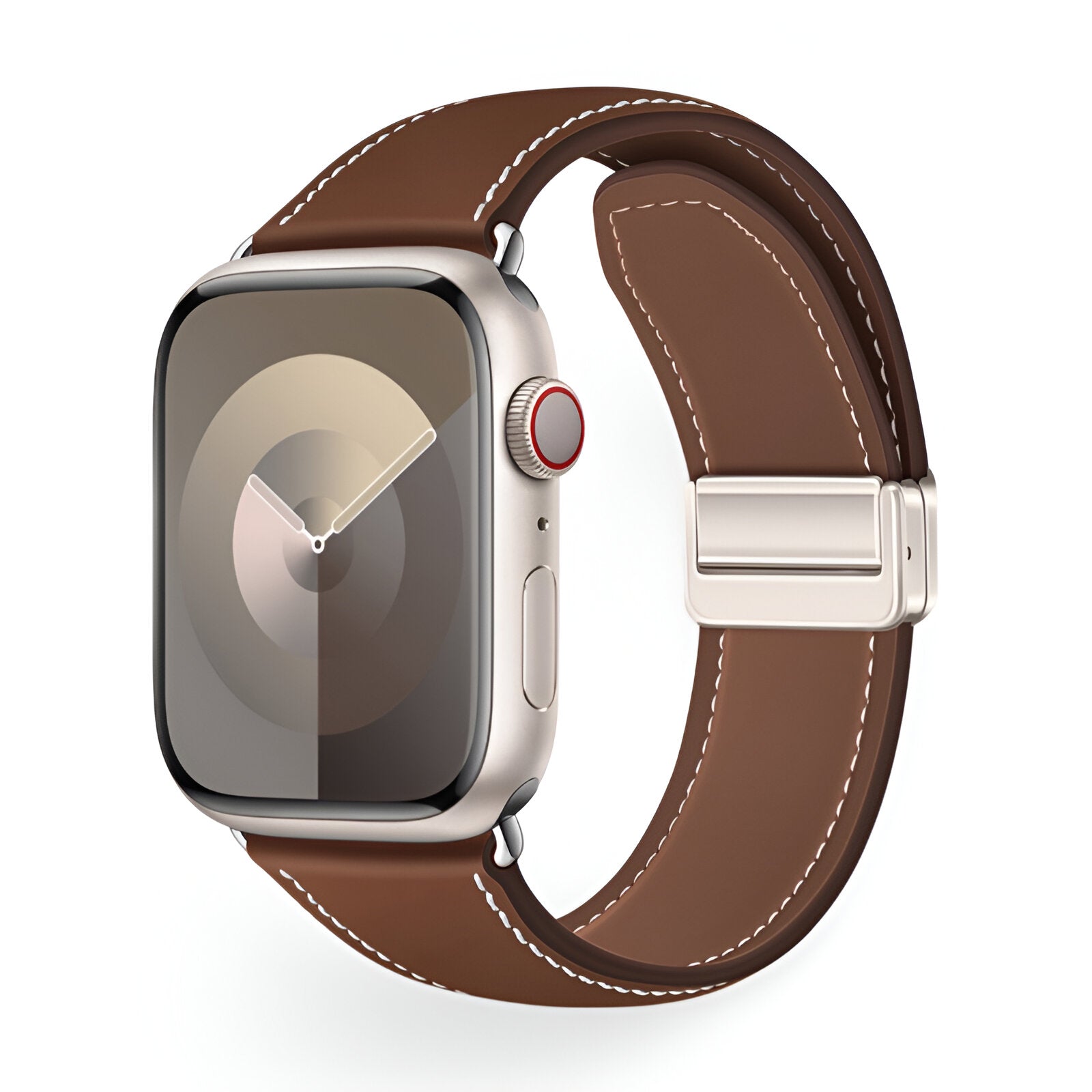 Apple Watch Bracelet, magnetic clasp with two sections, saddle stitching, Ozias model