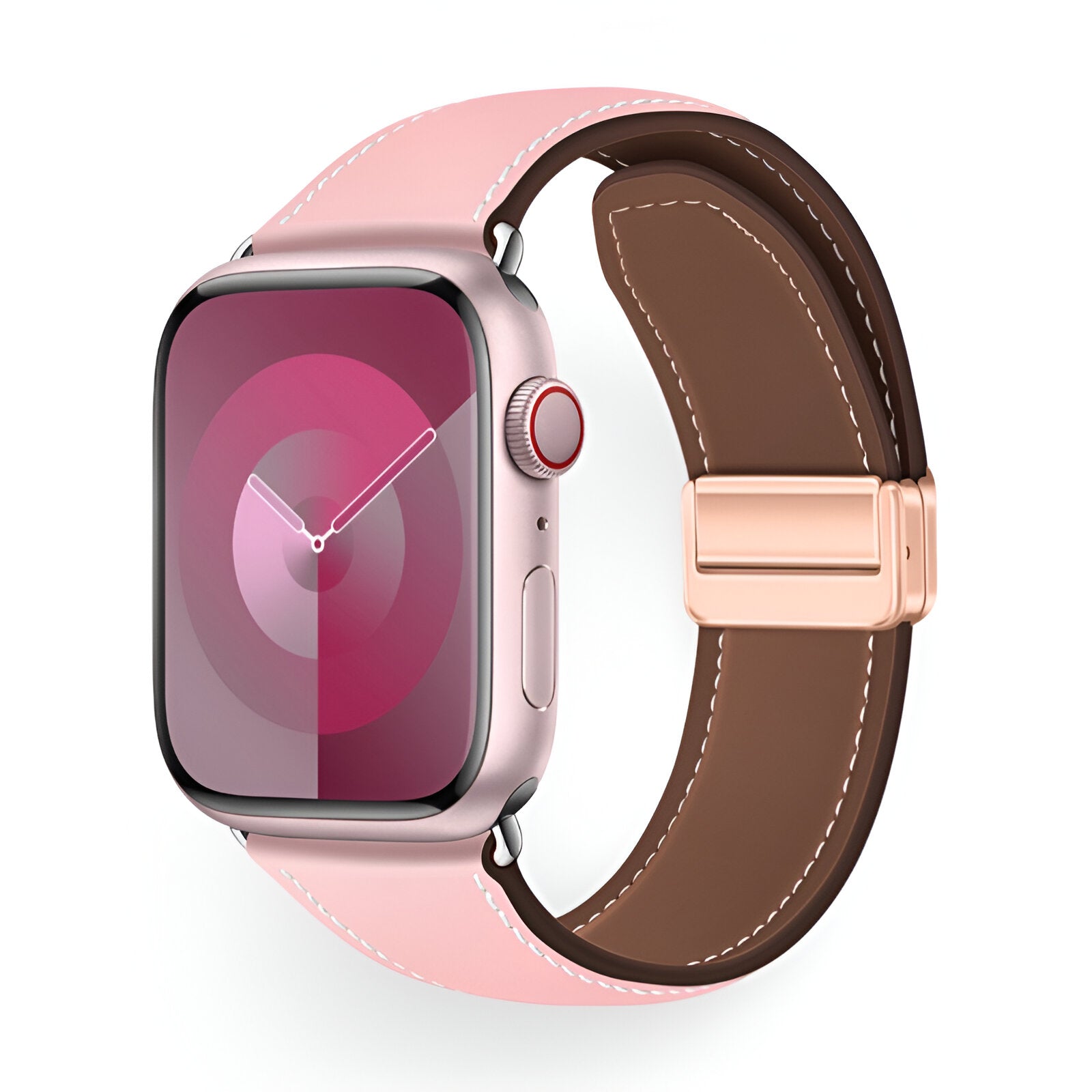 Apple Watch Bracelet, magnetic clasp with two sections, saddle stitching, Ozias model