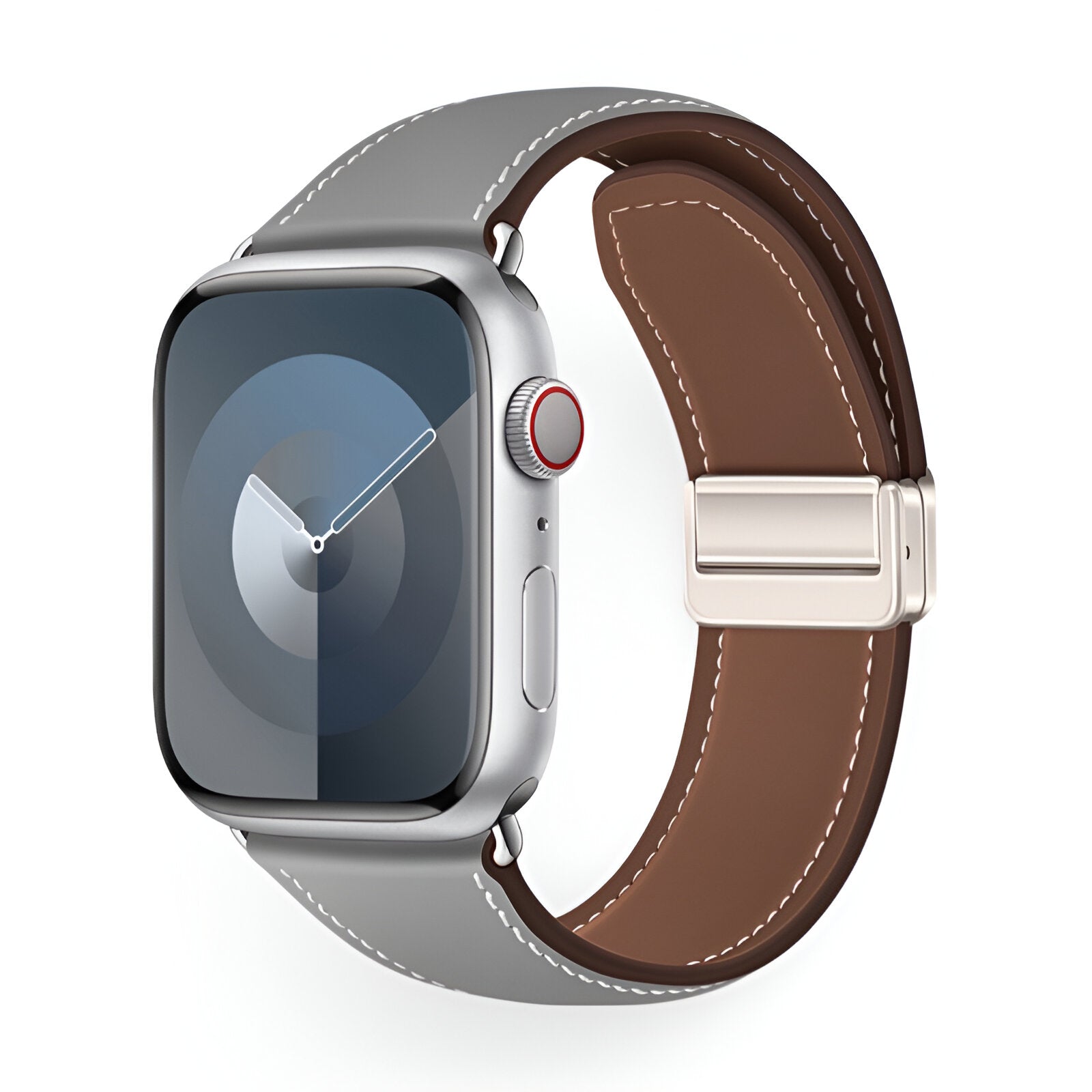Apple Watch Bracelet, magnetic clasp with two sections, saddle stitching, Ozias model