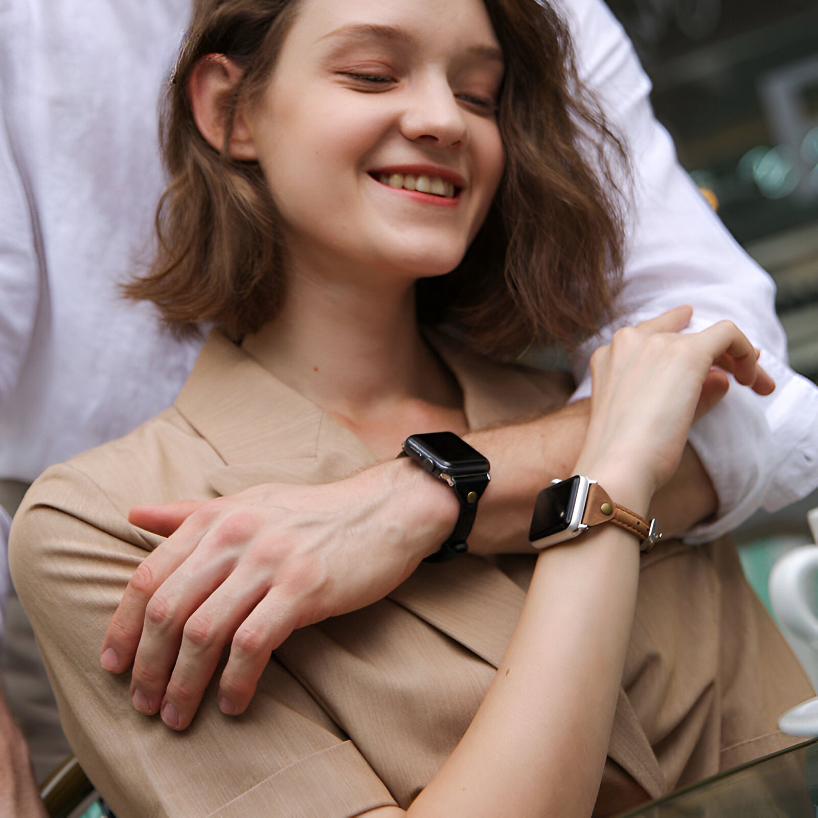 Apple Watch bracelet, leather, Timu model