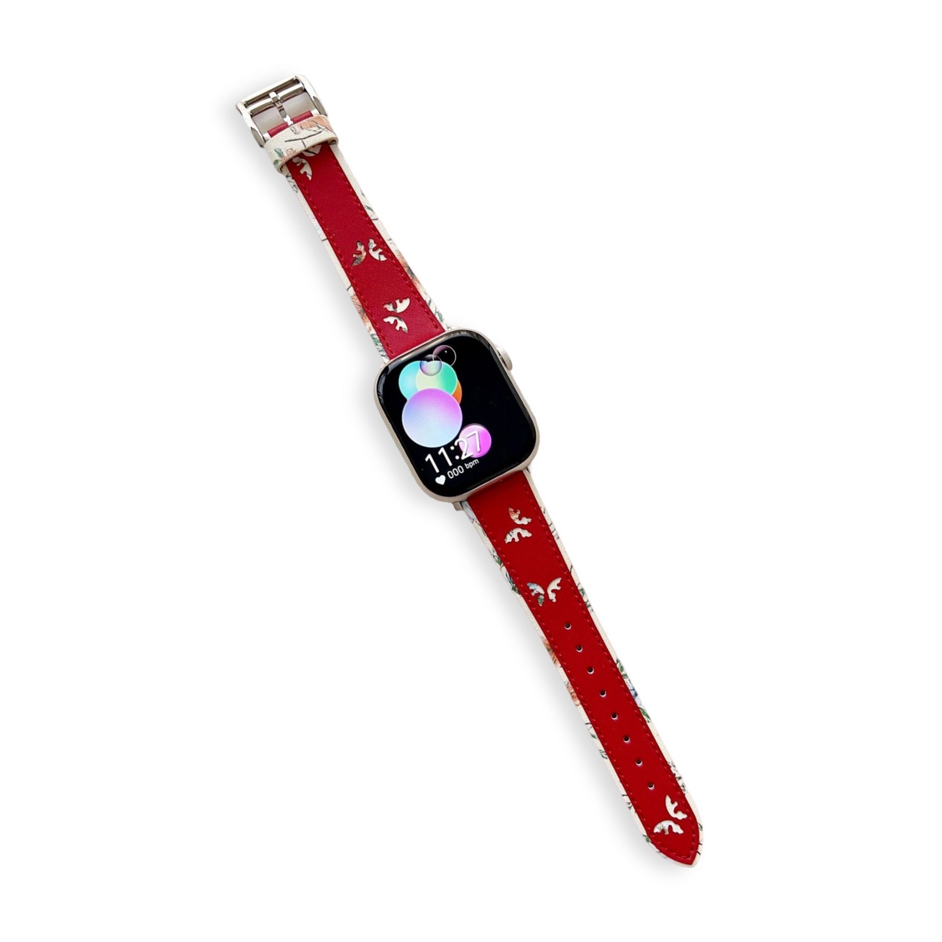 Apple Watch bracelet, butterfly pattern leather, for women, Irael model