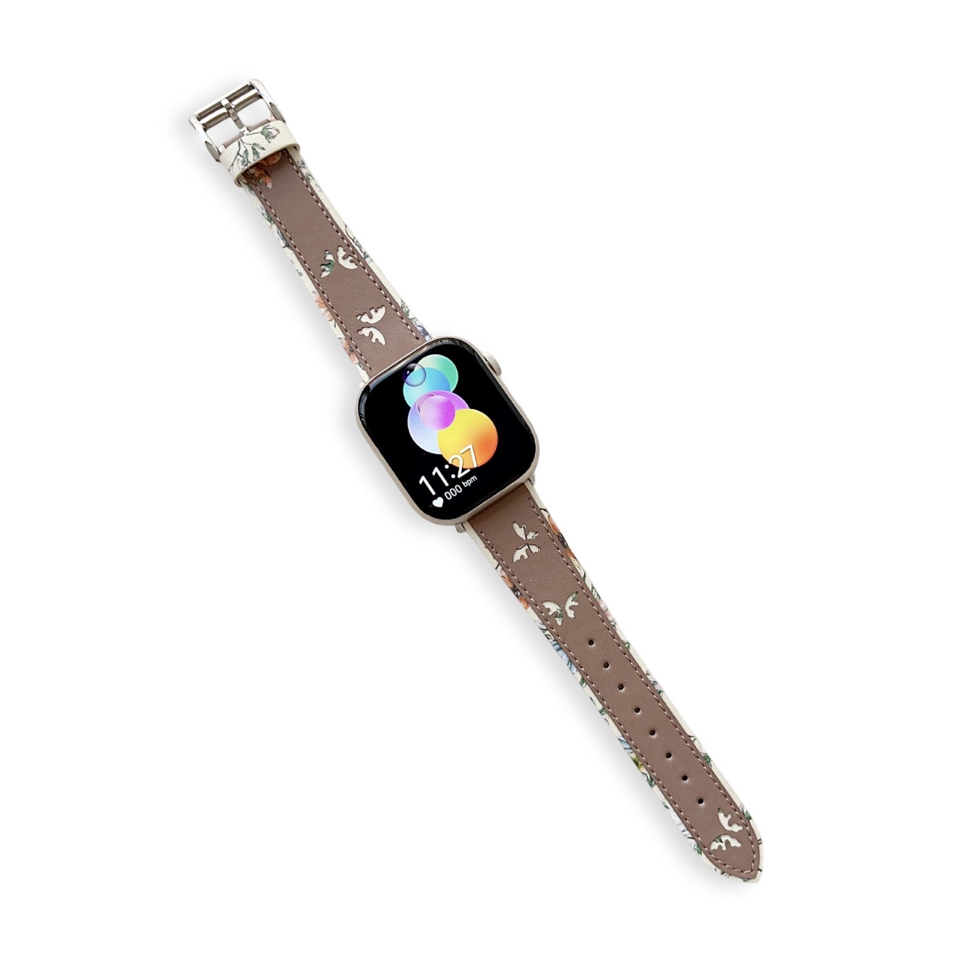 Apple Watch bracelet, butterfly pattern leather, for women, Irael model