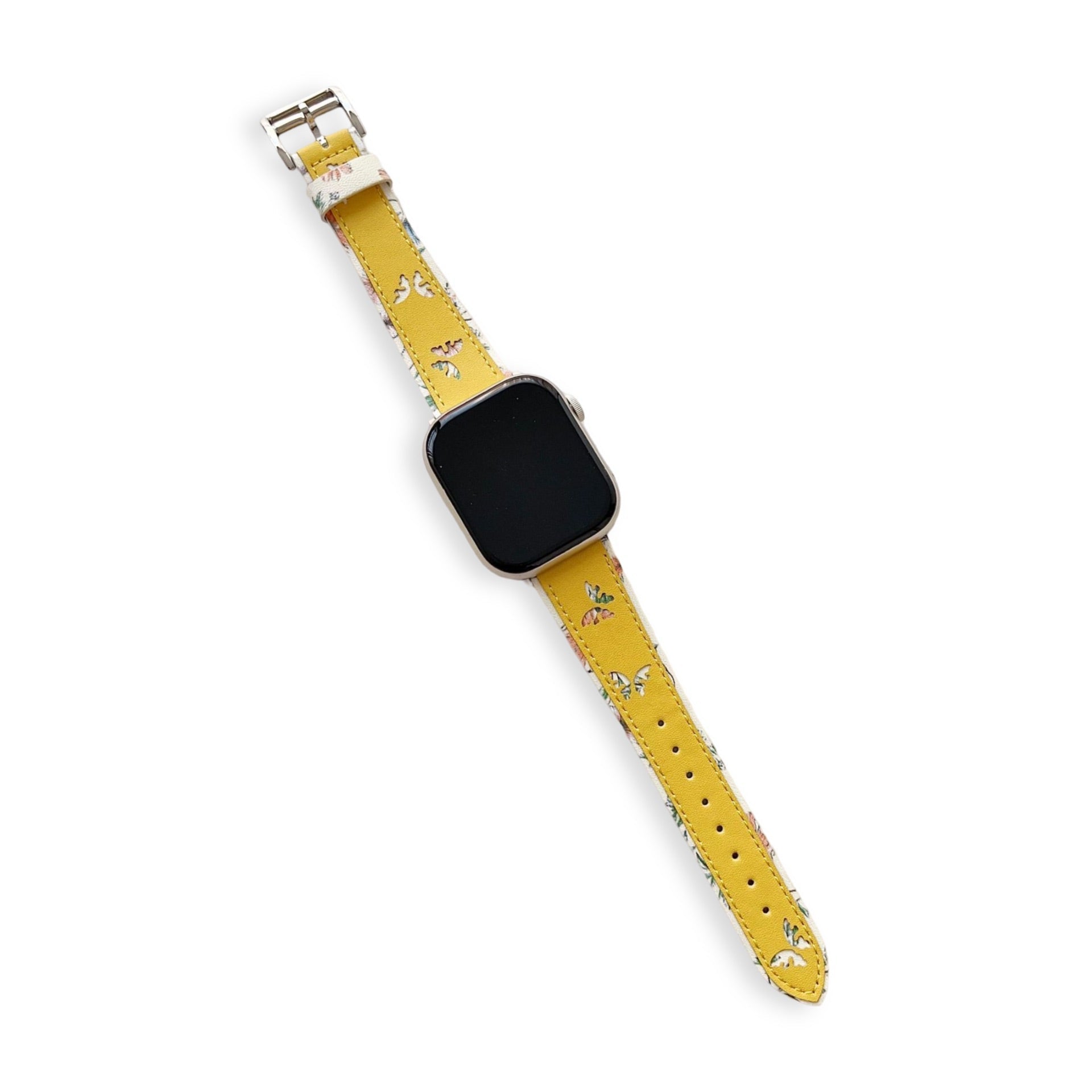 Apple Watch bracelet, butterfly pattern leather, for women, Irael model
