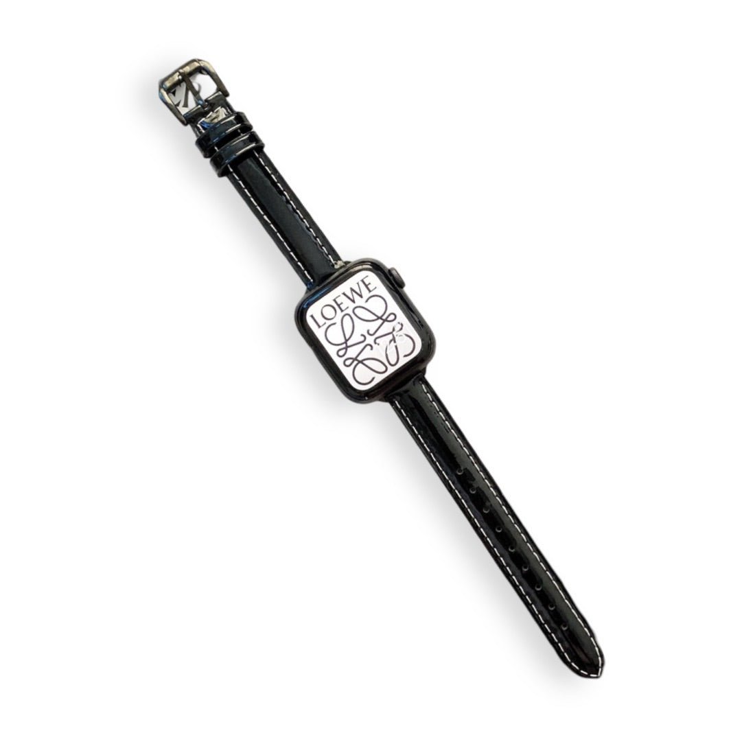 Apple Watch Bracelet, glossy lacquered finish, contrasting stitching, for women, Dexa model