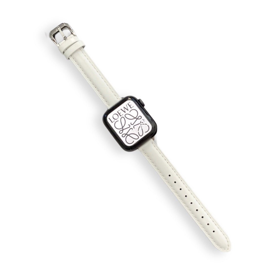 Apple Watch Bracelet, glossy lacquered finish, contrasting stitching, for women, Dexa model