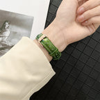 Apple Watch Bracelet, glossy lacquered finish, contrasting stitching, for women, Dexa model