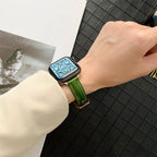 Apple Watch Bracelet, glossy lacquered finish, contrasting stitching, for women, Dexa model