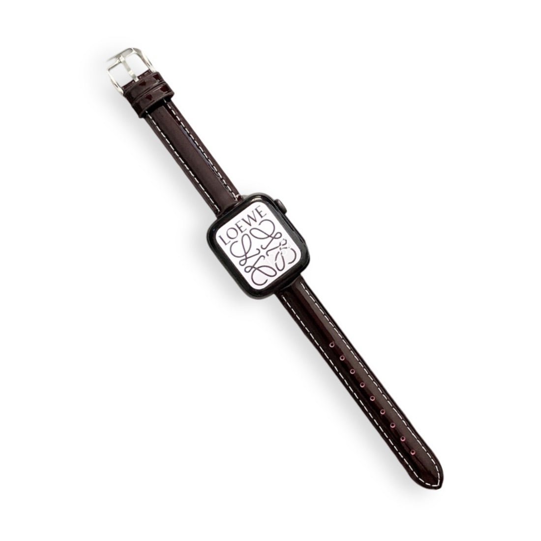 Apple Watch Bracelet, glossy lacquered finish, contrasting stitching, for women, Dexa model