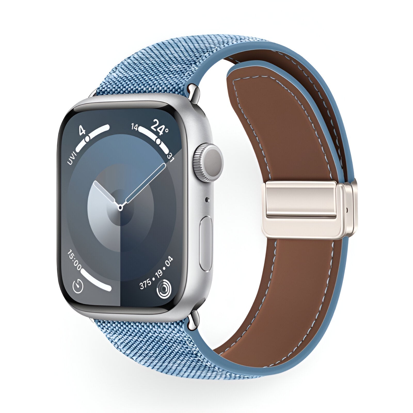 Aion Model Woven Denim Apple Watch Bracelet with Magnetic Clasp