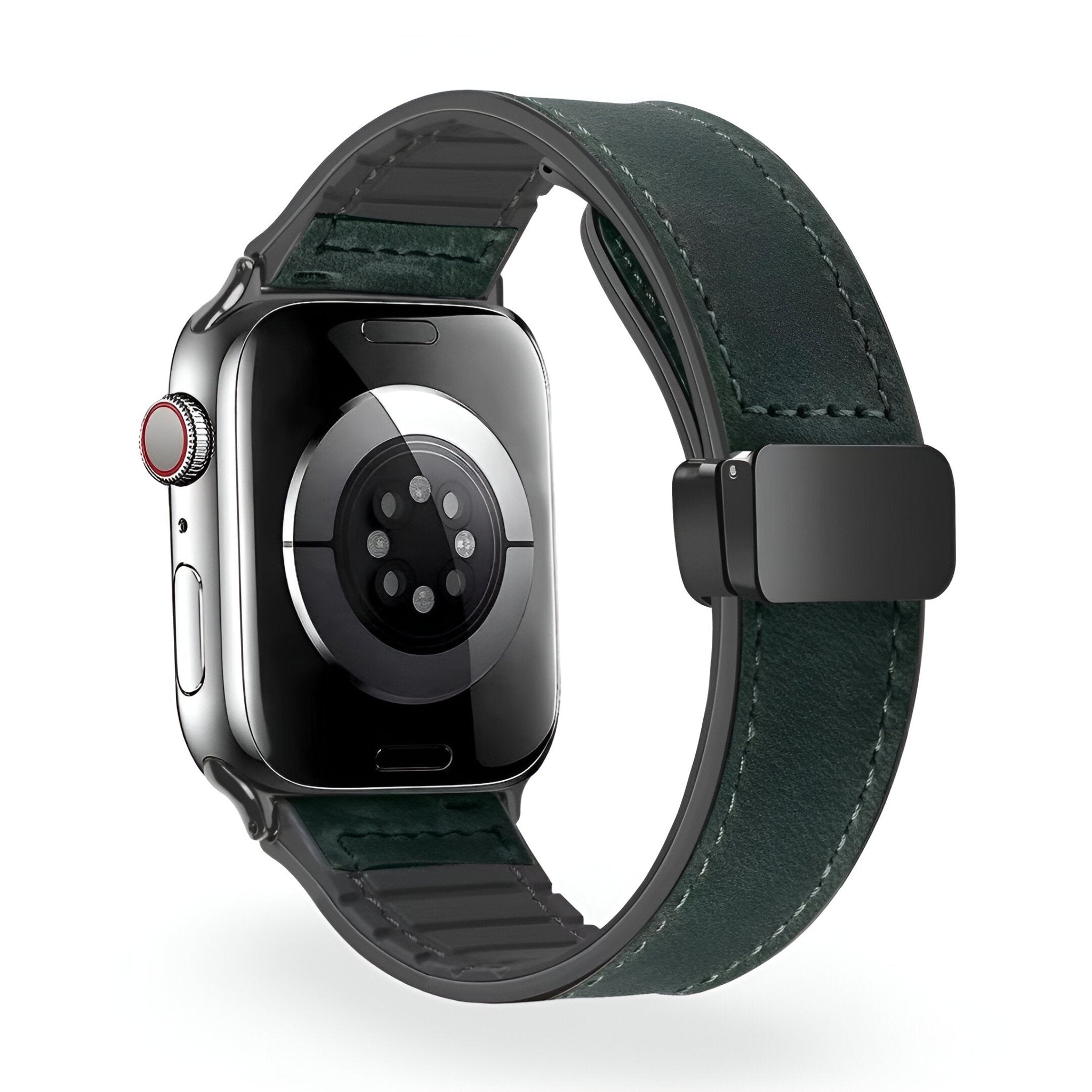 Apple Watch Bracelet, silicone and leather-look, magnetic clasp, Kaelith model