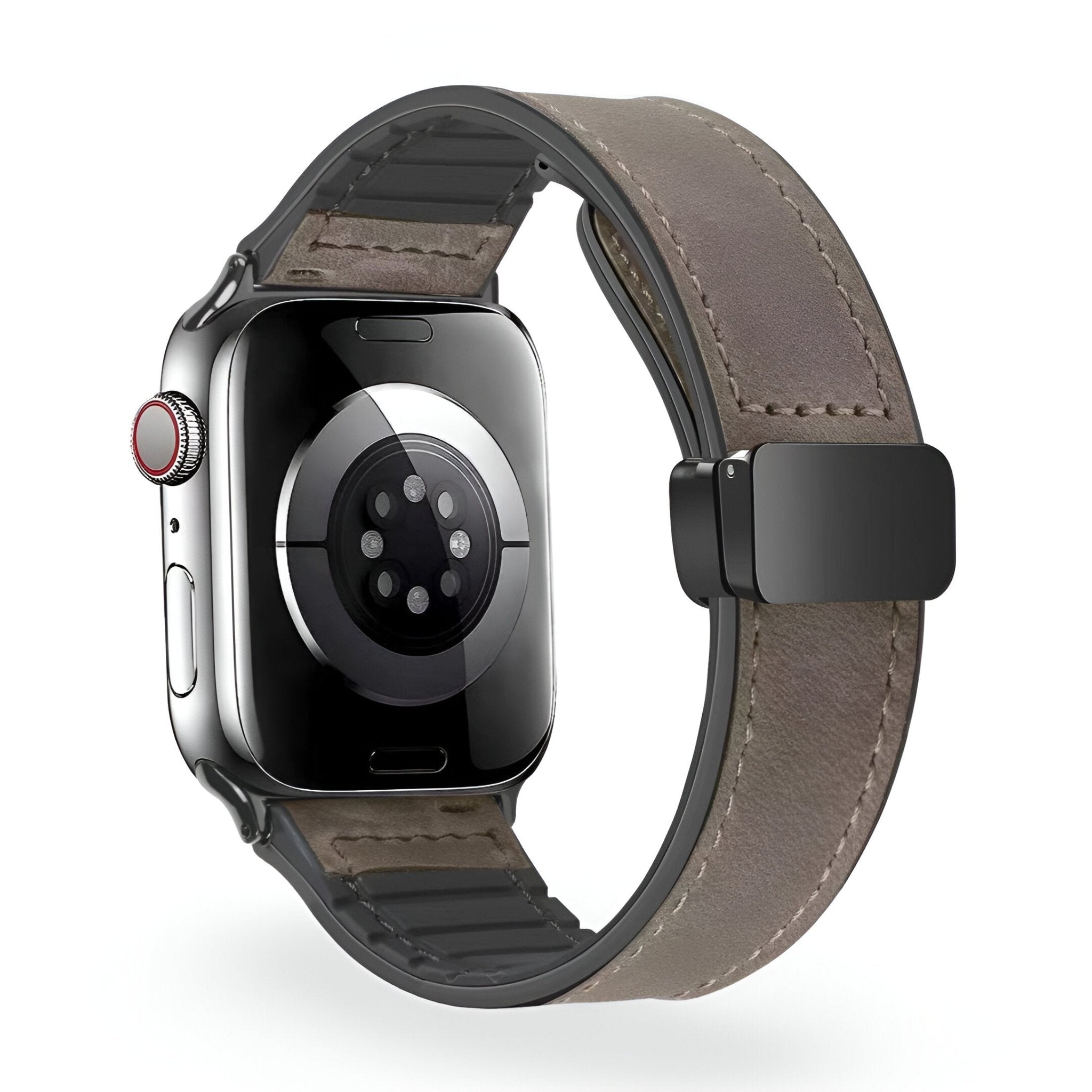 Apple Watch Bracelet, silicone and leather-look, magnetic clasp, Kaelith model