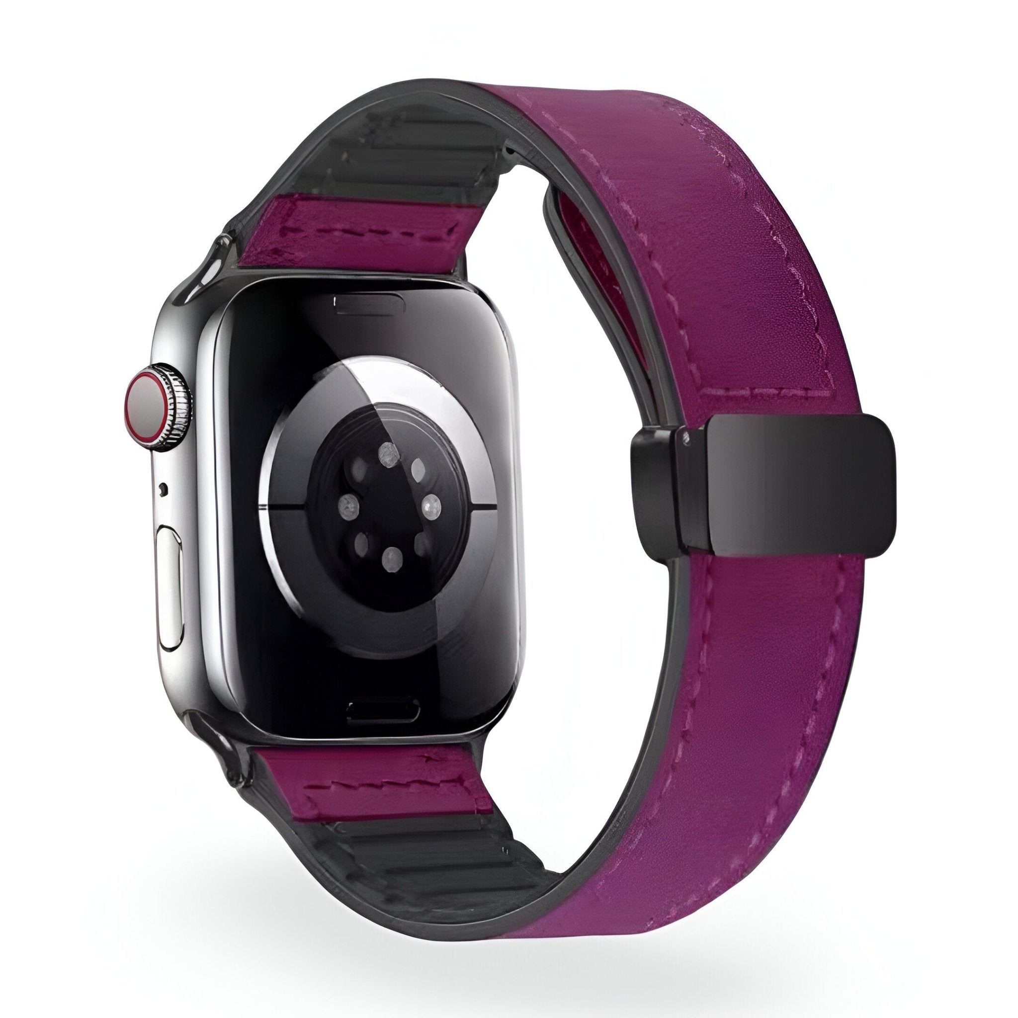 Apple Watch Bracelet, silicone and leather-look, magnetic clasp, Kaelith model