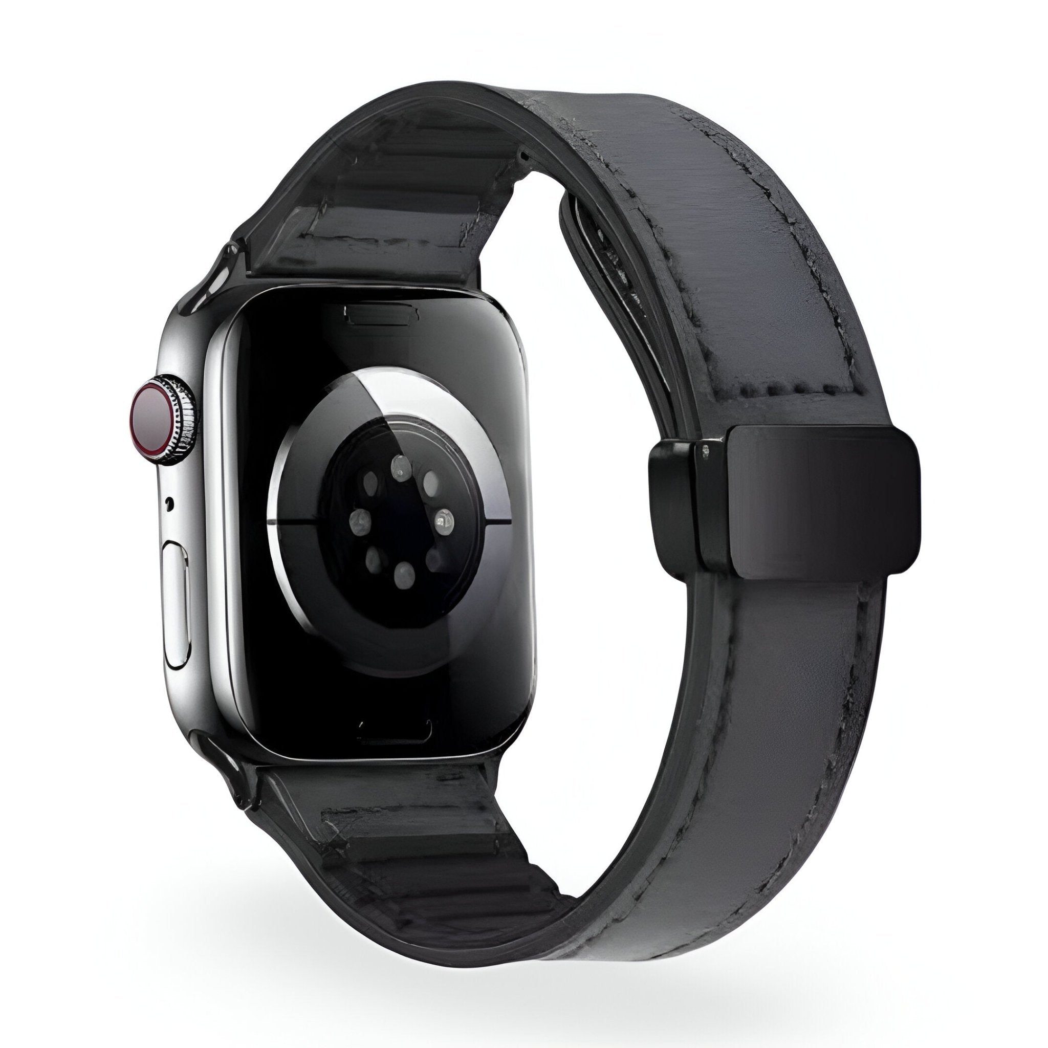 Apple Watch Bracelet, silicone and leather-look, magnetic clasp, Kaelith model