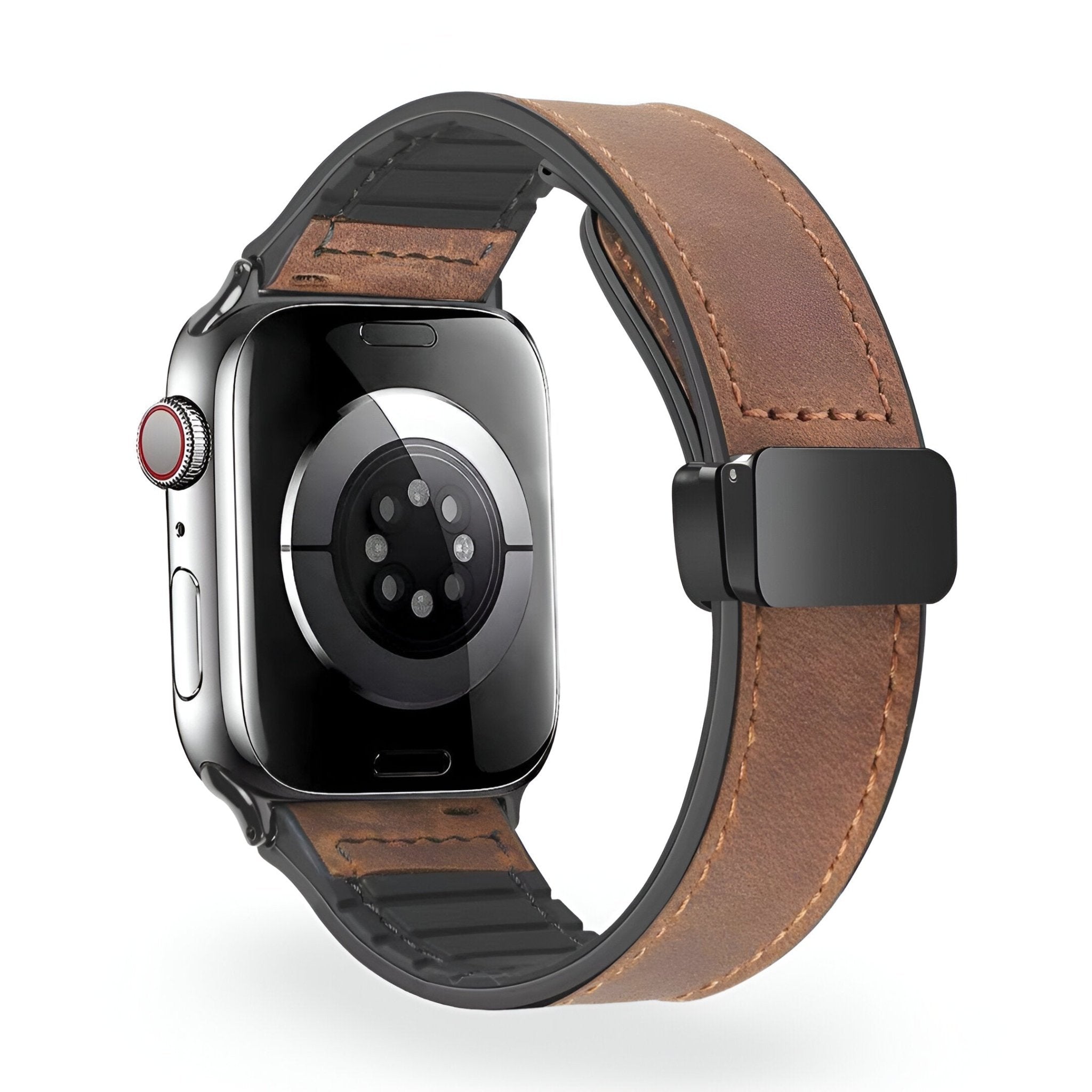 Apple Watch Bracelet, silicone and leather-look, magnetic clasp, Kaelith model