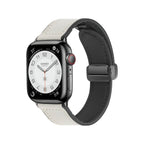Apple Watch Bracelet, silicone and leather-look, magnetic clasp, Kaelith model