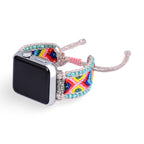 Apple Watch bracelet, in nylon and crystal, for women, Pyxis model