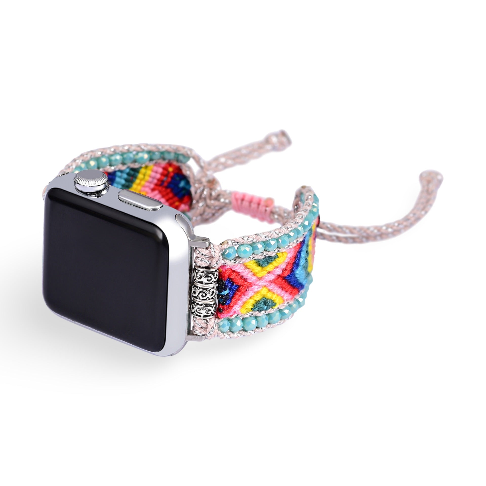 Apple Watch bracelet, in nylon and crystal, for women, Pyxis model