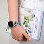 Apple Watch bracelet, in nylon and crystal, for women, Pyxis model