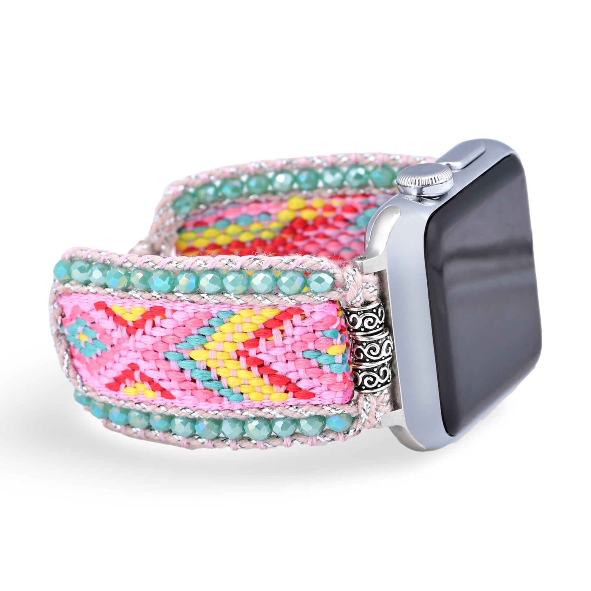 Apple Watch bracelet, in nylon and crystal, for women, Reva model