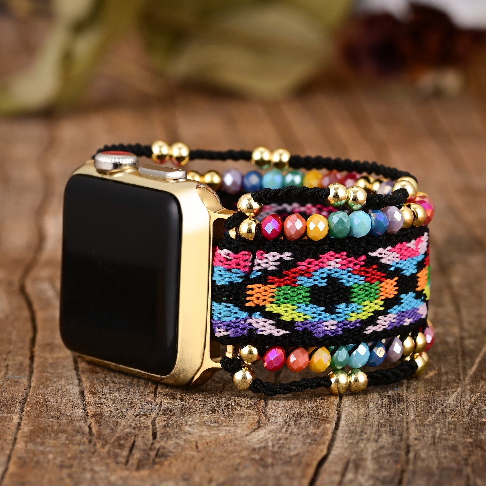 Apple Watch bracelet, in nylon and crystal, for women, Zyla model
