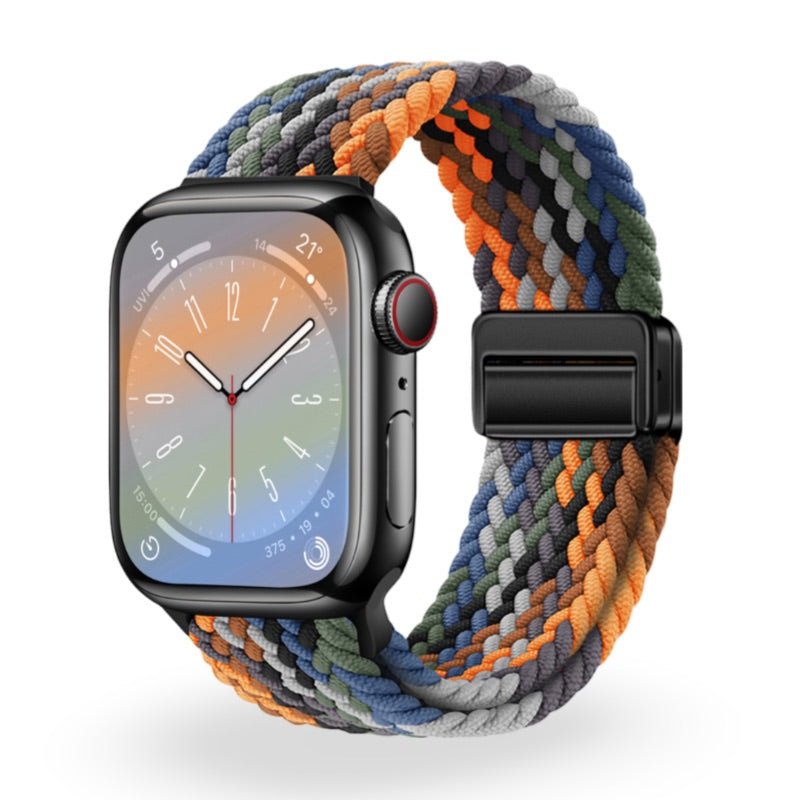 Braided Nylon Elastic Apple Watch Bracelet, Magnetic Clasp, Cypher Model