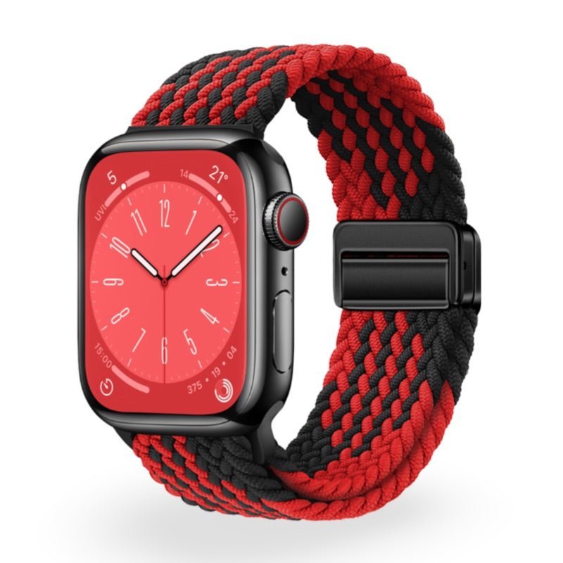 Apple Watch Bracelet in Braided Elastic Nylon, Magnetic Clasp, Nyxan Model
