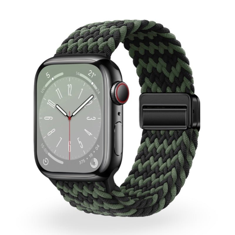 Apple Watch Bracelet in Braided Elastic Nylon, Magnetic Clasp, Nyxan Model