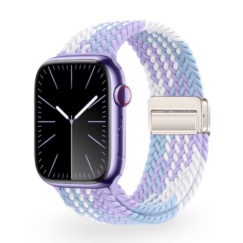 Apple Watch Bracelet in Braided Elastic Nylon, Magnetic Clasp, Nyxan Model