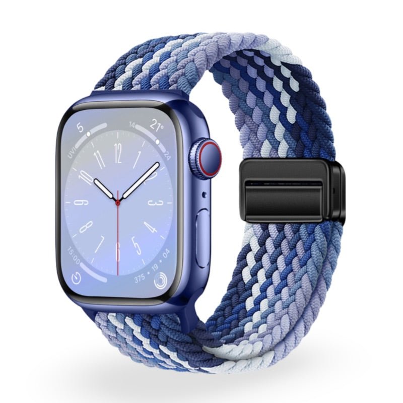 Apple Watch Bracelet in Braided Elastic Nylon, Magnetic Clasp, Nyxan Model