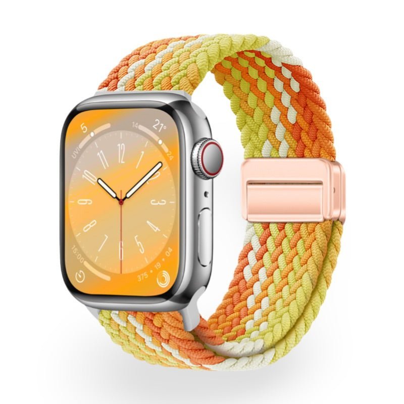 Apple Watch Bracelet in Braided Elastic Nylon, Magnetic Clasp, Nyxan Model