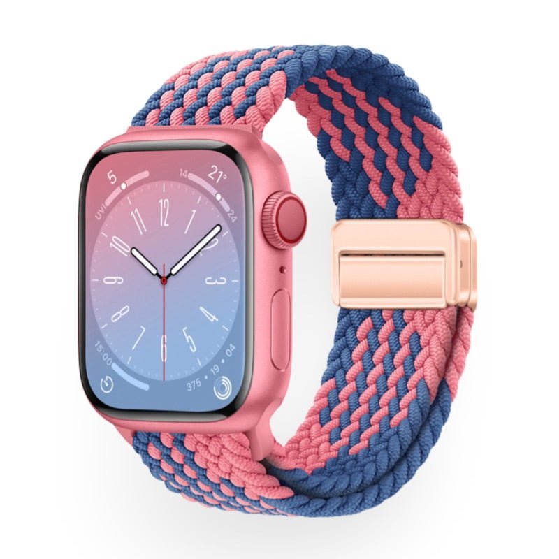 Apple Watch Bracelet in Braided Elastic Nylon, Magnetic Clasp, Nyxan Model