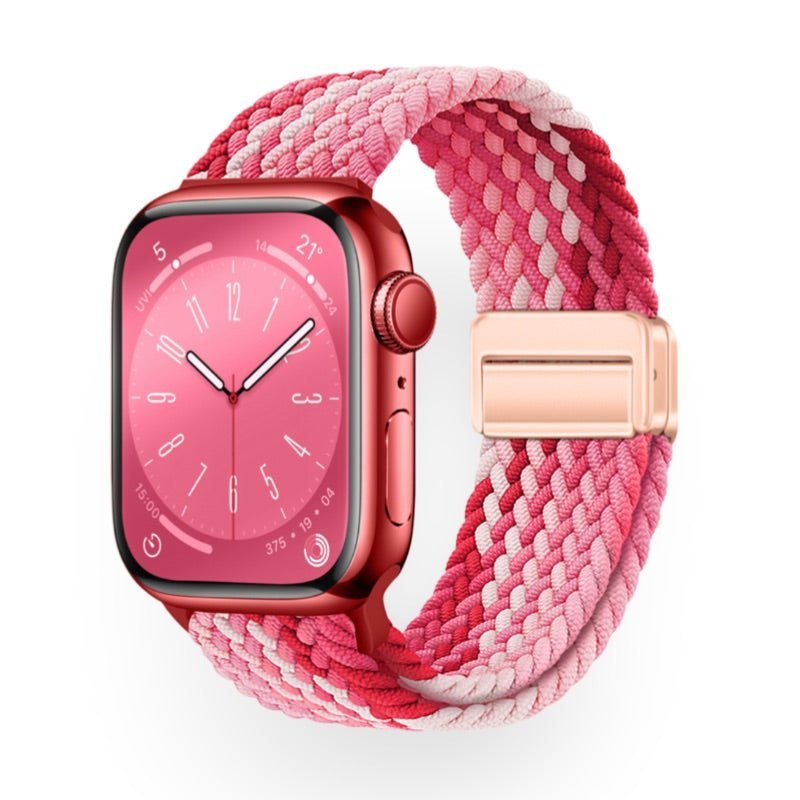Apple Watch Bracelet in Braided Elastic Nylon, Magnetic Clasp, Nyxan Model