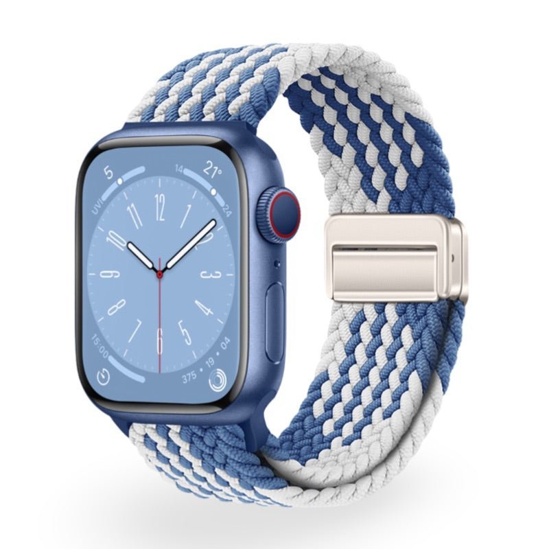 Apple Watch Bracelet in Braided Elastic Nylon, Magnetic Clasp, Nyxan Model