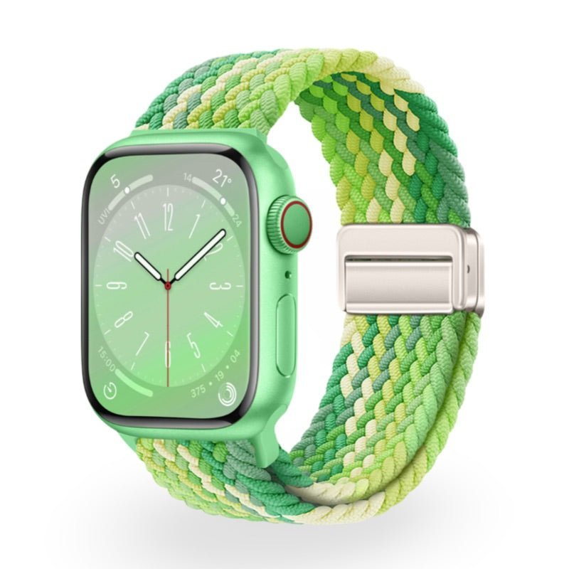 Apple Watch Bracelet in Braided Elastic Nylon, Magnetic Clasp, Nyxan Model