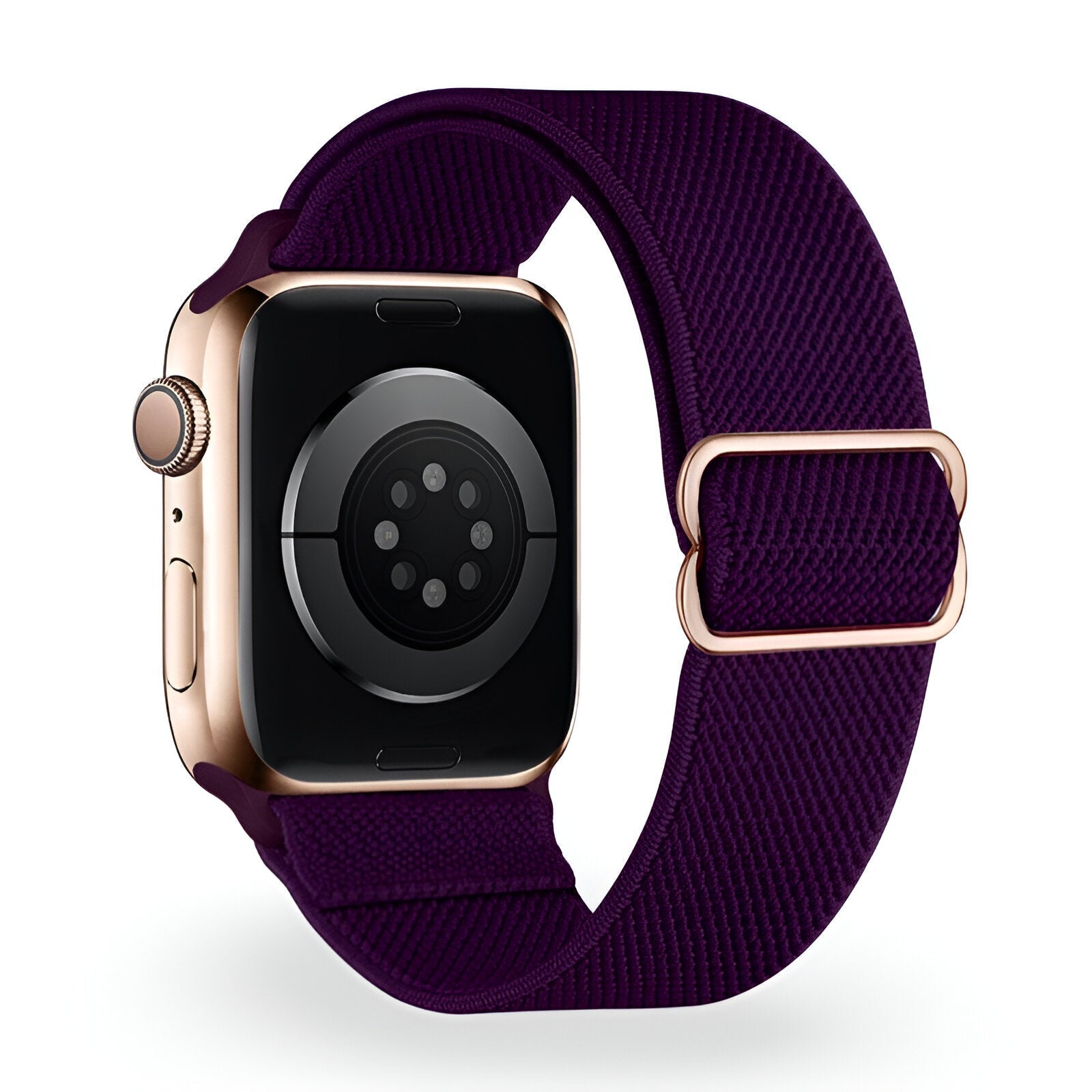 Zyra Model Braided Nylon Elastic Apple Watch Bracelet with Sliding Buckle