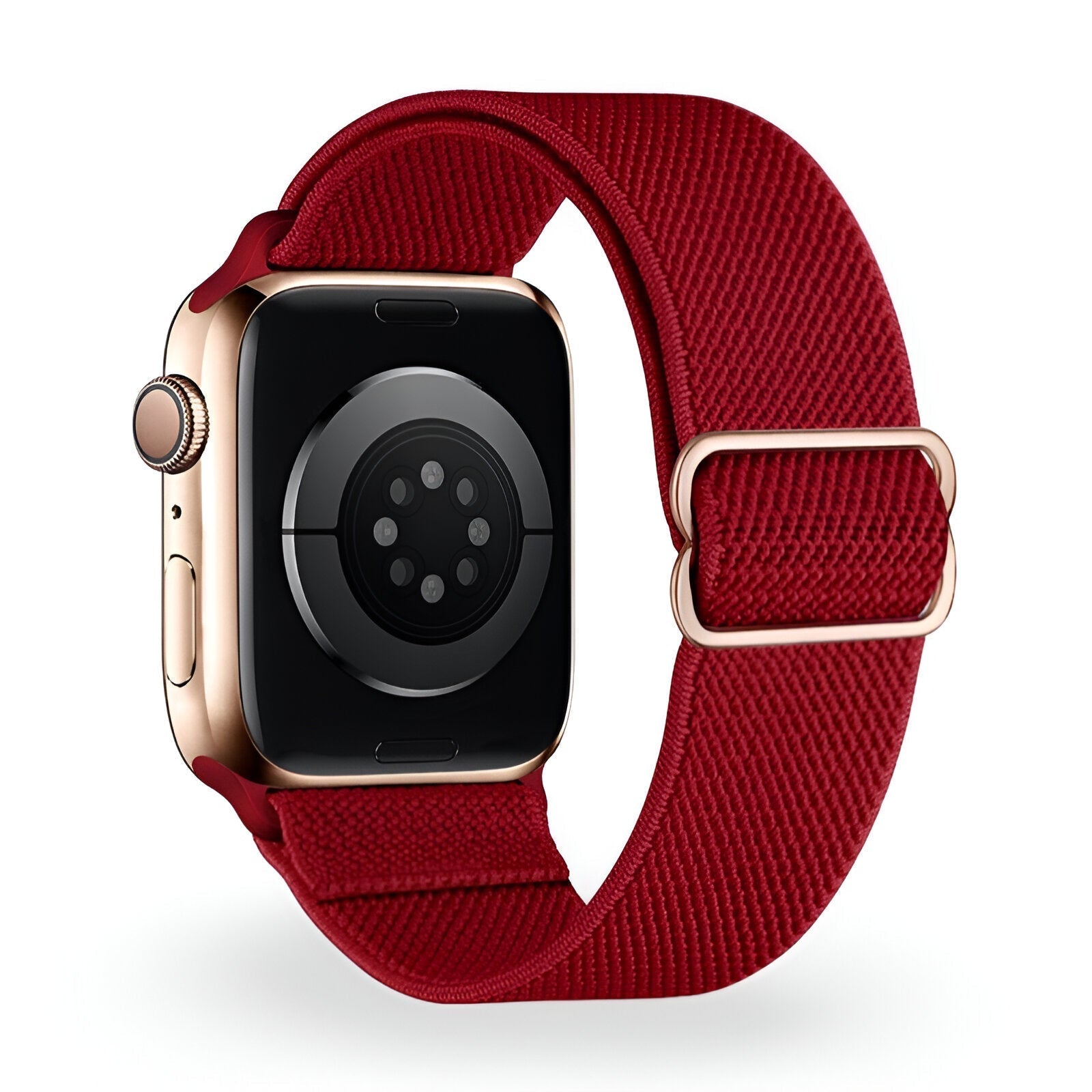 Zyra Model Braided Nylon Elastic Apple Watch Bracelet with Sliding Buckle