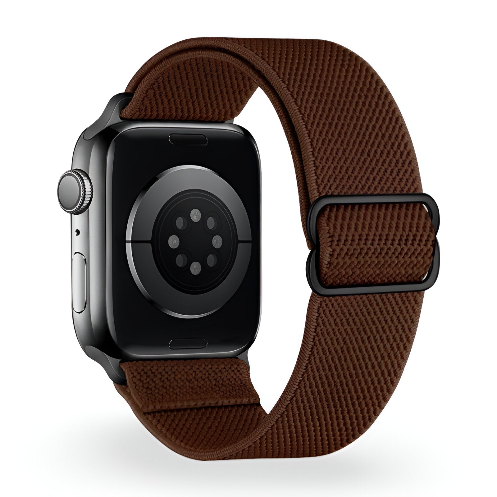Zyra Model Braided Nylon Elastic Apple Watch Bracelet with Sliding Buckle