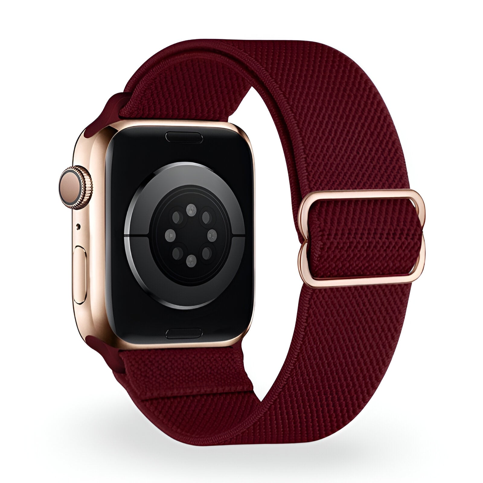 Zyra Model Braided Nylon Elastic Apple Watch Bracelet with Sliding Buckle