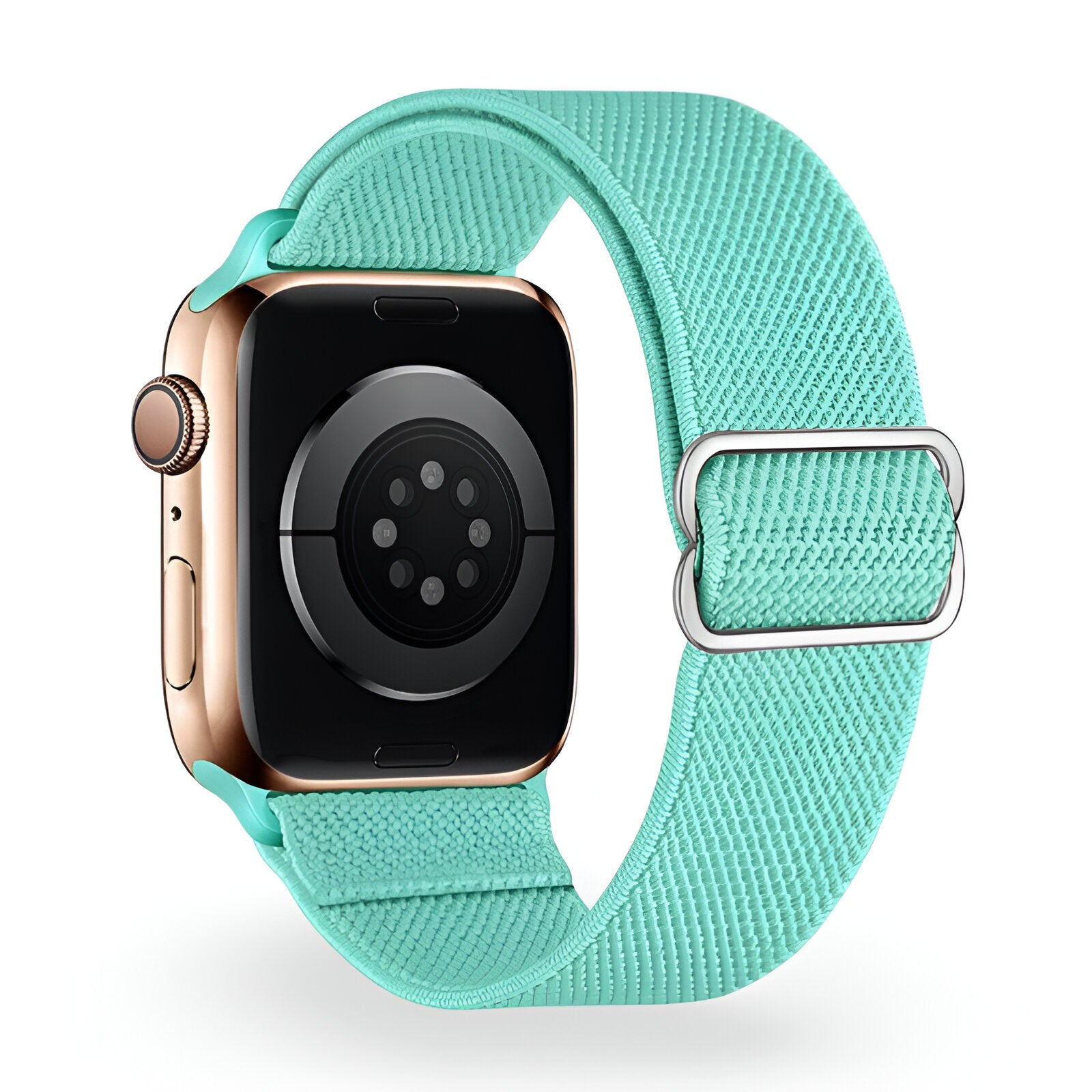 Zyra Model Braided Nylon Elastic Apple Watch Bracelet with Sliding Buckle