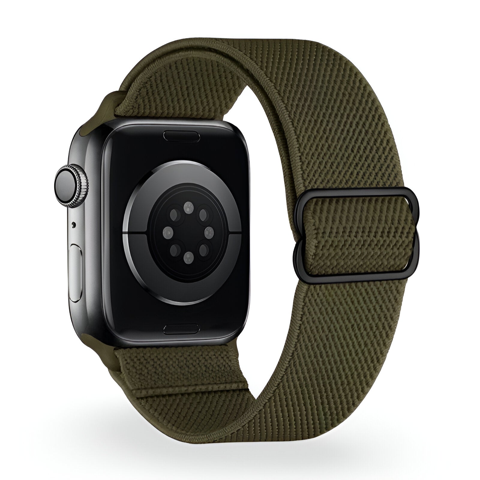 Zyra Model Braided Nylon Elastic Apple Watch Bracelet with Sliding Buckle
