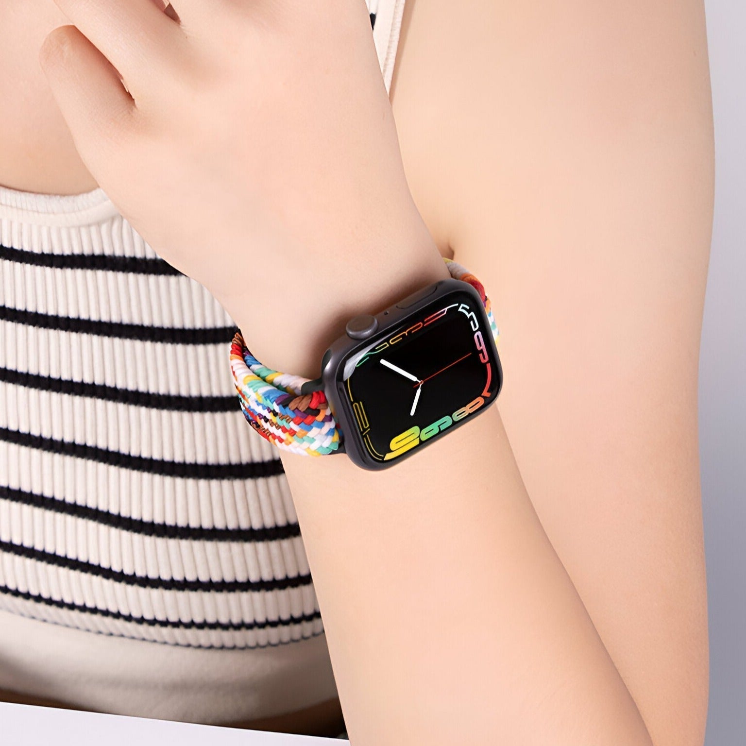 Braided Nylon Apple Watch Bracelet with Sliding Clasp for Women, Jax Model