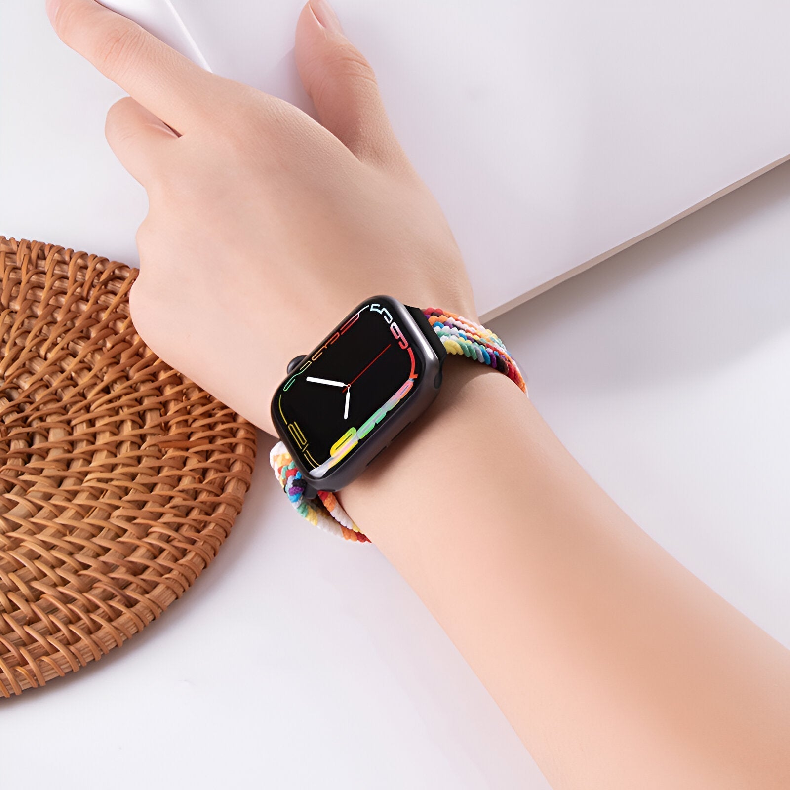 Braided Nylon Apple Watch Bracelet with Sliding Clasp for Women, Jax Model