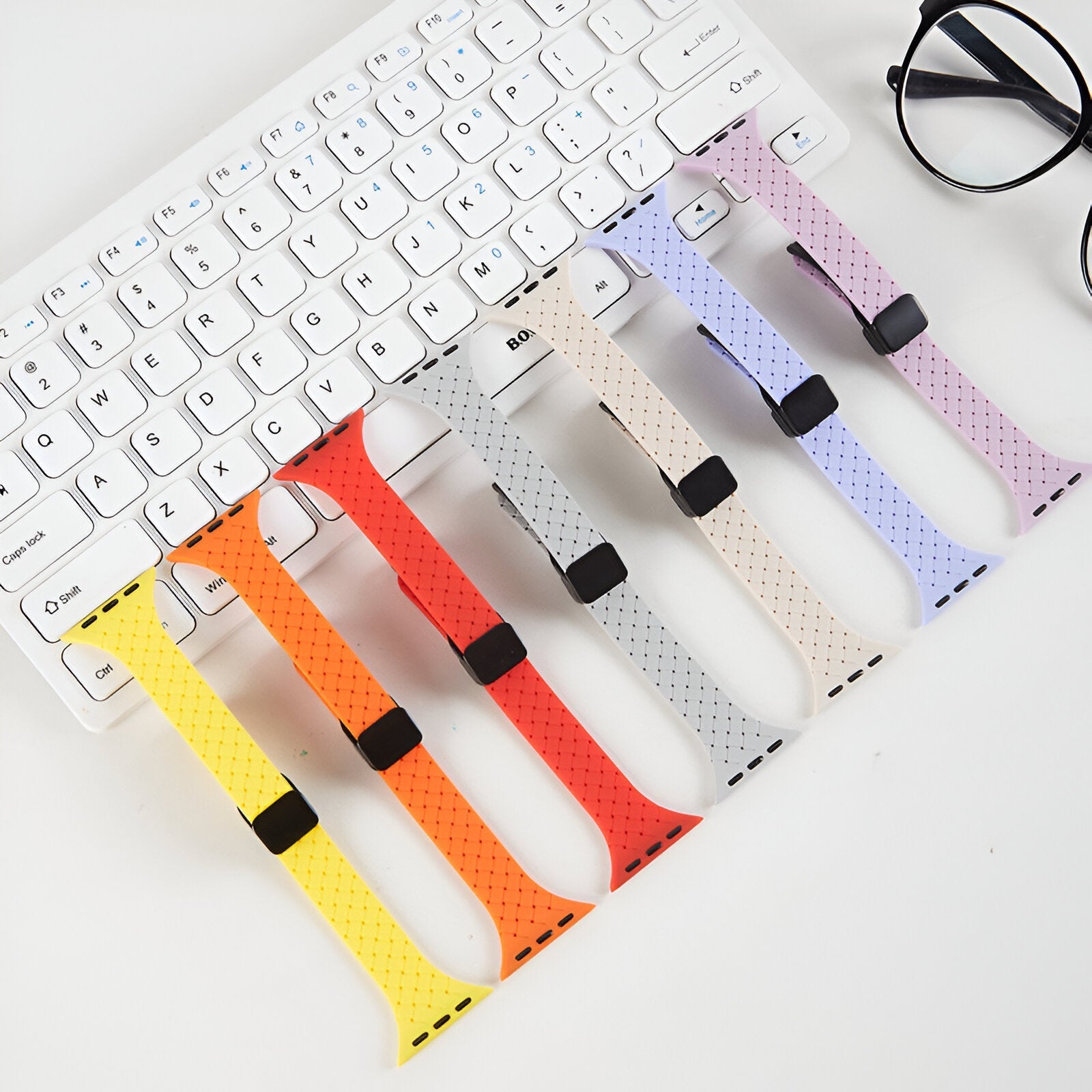 Braided Silicone Apple Watch Bracelet, Foldable Magnetic Clasp, Feryn Model