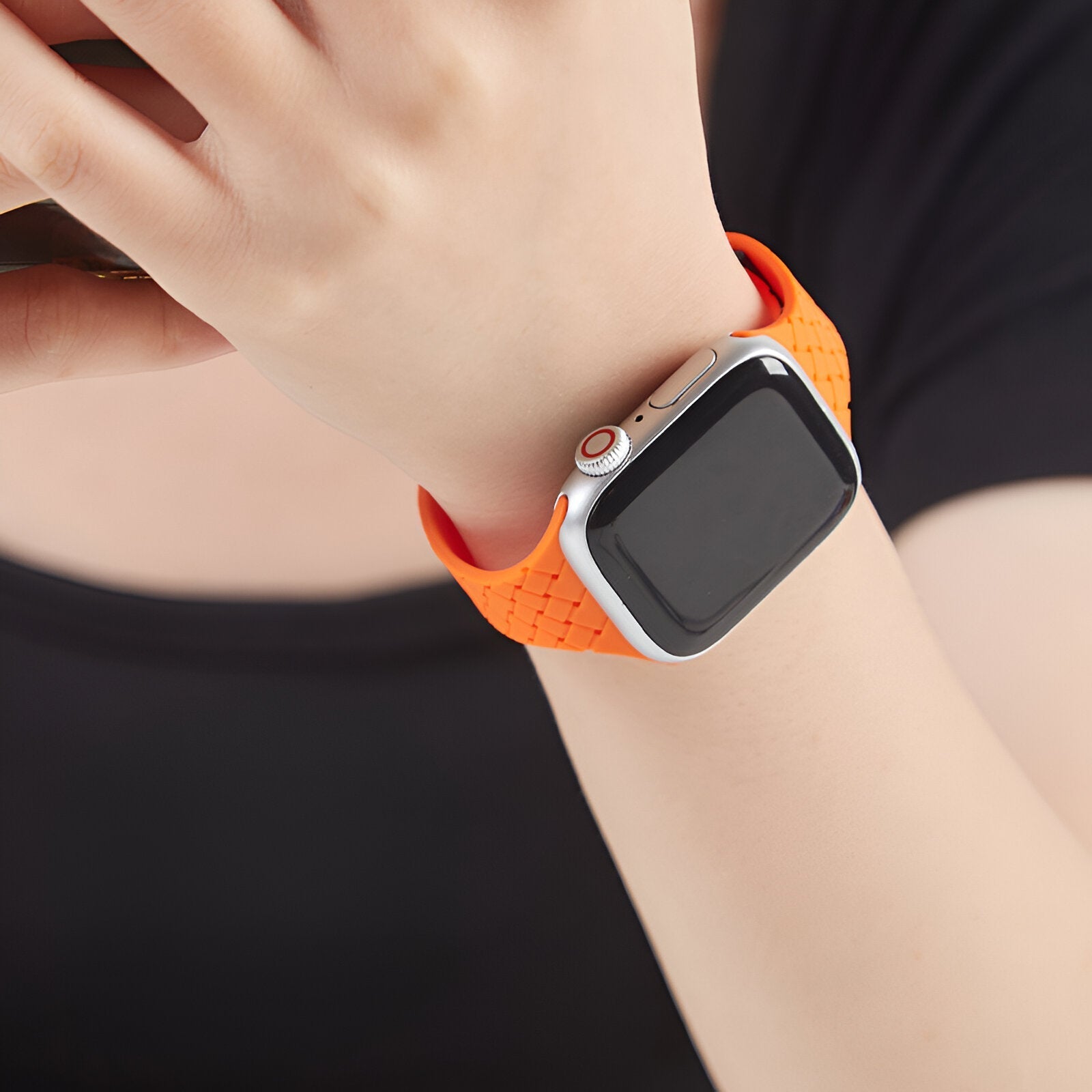 Braided Silicone Apple Watch Bracelet, Foldable Magnetic Clasp, Feryn Model
