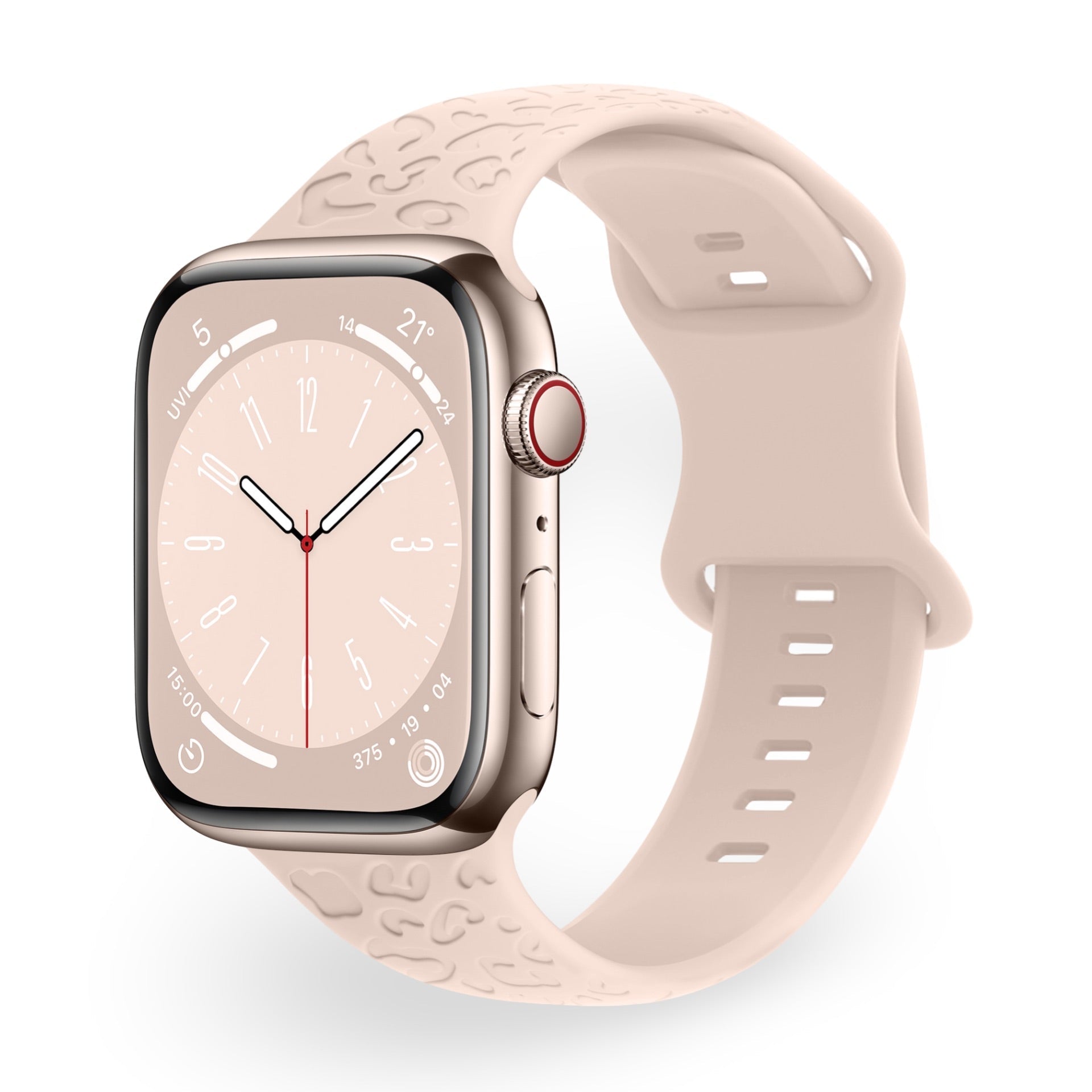 Apple Watch Silicone Bracelet, Embossed Leopard Pattern, All Series, Soria Model
