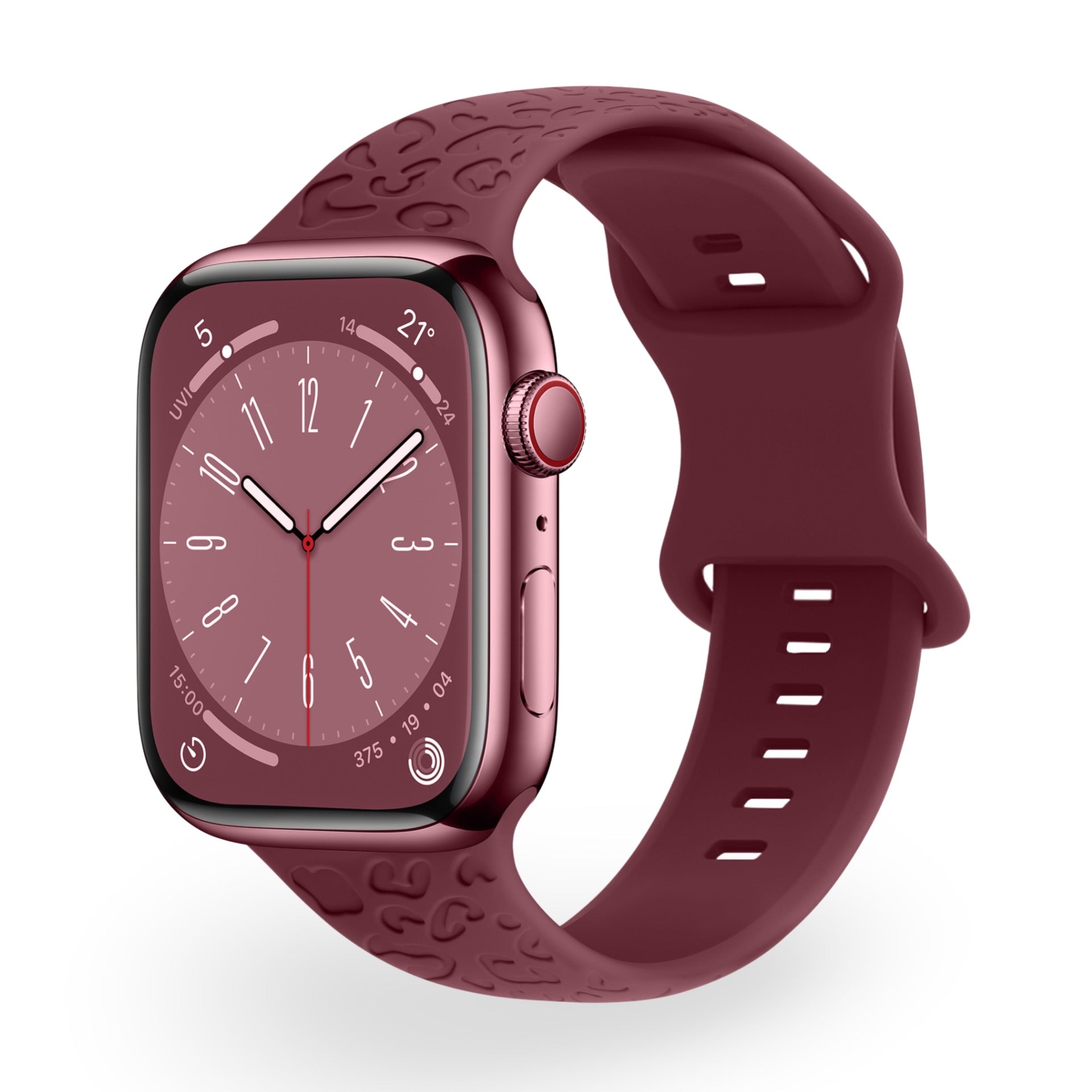 Apple Watch Silicone Bracelet, Embossed Leopard Pattern, All Series, Soria Model