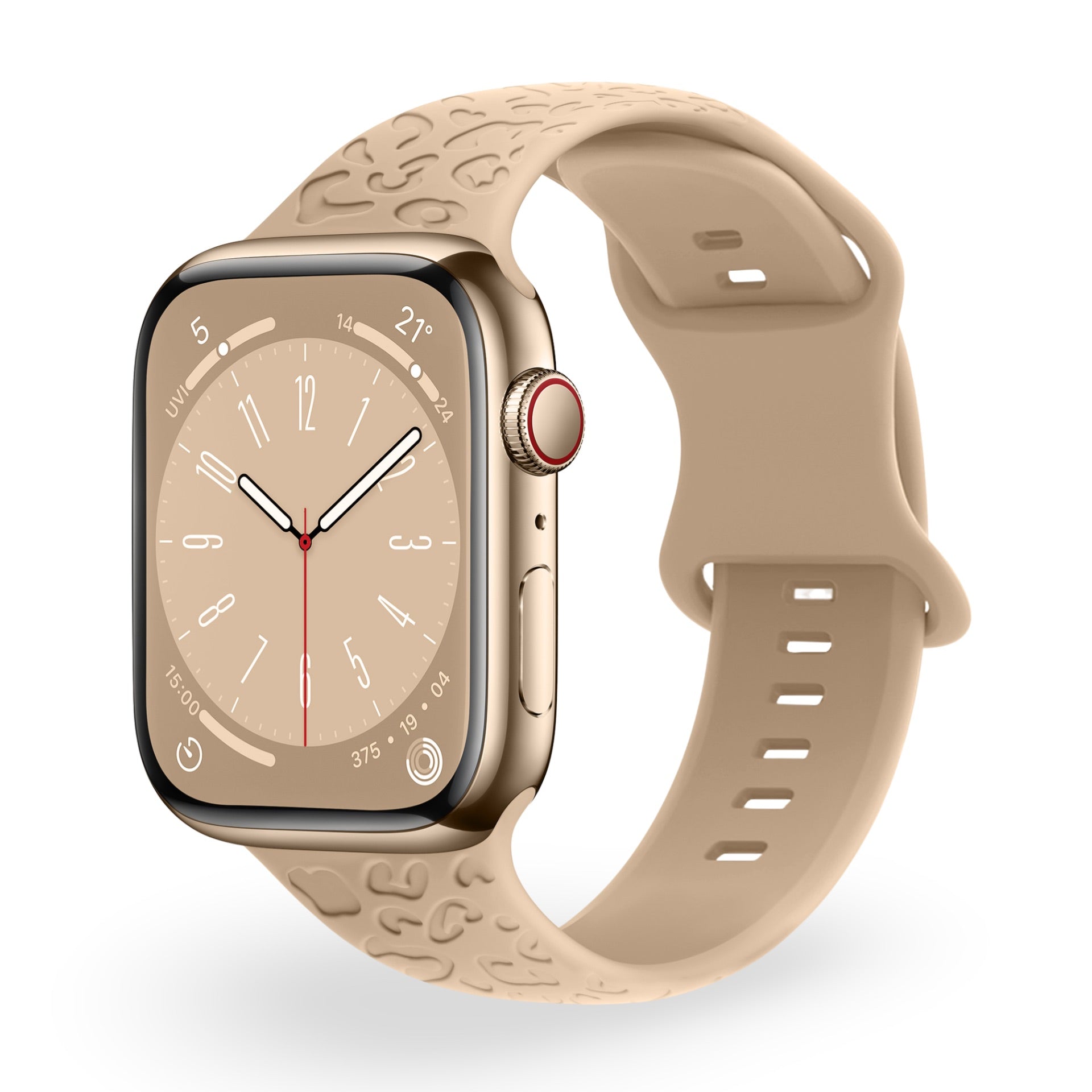 Apple Watch Silicone Bracelet, Embossed Leopard Pattern, All Series, Soria Model