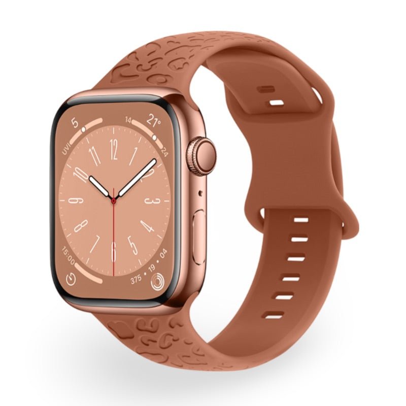 Apple Watch Silicone Bracelet, Embossed Leopard Pattern, All Series, Soria Model